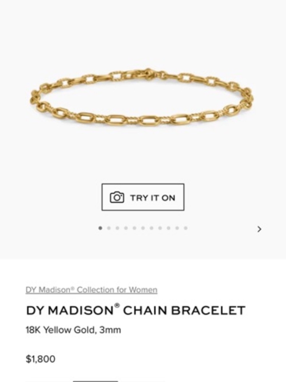David Yurman 18K gold Madison Chain Bracelet - Picture 3 of 3
